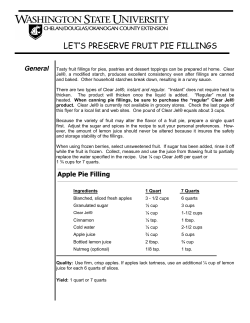 Let`s Preserve Fruit Pie Fillings - WSU Extension