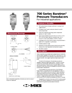 700 Series Baratron Pressure Transducers