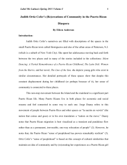 Judith Ortiz Cofer`s (Re)creations of Community