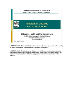 PERSISTENT ORGANIC POLLUTANTS (POPs)