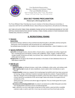 2016-2017 FISHING PROCLAMATION