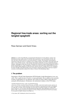 Regional free-trade areas: sorting out the tangled