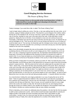 Carol Singing Service Sermon: The Power of Being There