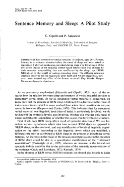 Sentence Memory and Sleep: A Pilot Study