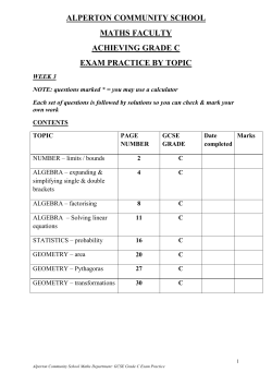 Grade C Exam Practice Pack Week 3