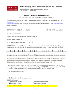 CAS/GRS New Course Proposal Form