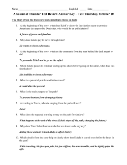 A Sound of Thunder Test Review Answer Key &ndash; Test Thursday