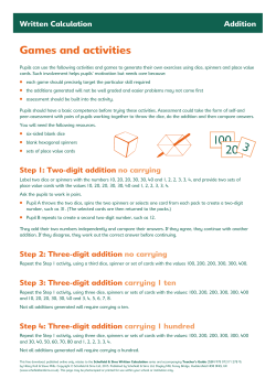 Addition: Games - Schofield and Sims