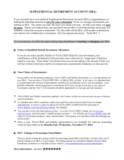 supplemental retirement account (sra) - Human Resources