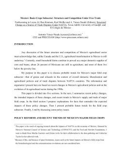 Mexico`s Basic-Crops Subsector: Structure and Competition Under