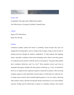 Learning Vocabulary Through Games