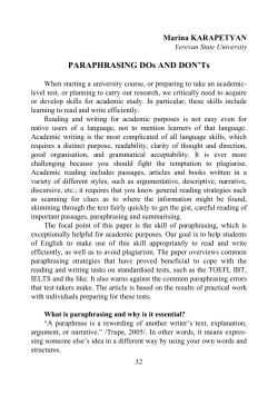 PARAPHRASING DOs AND DON`Ts