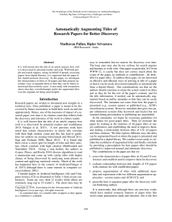 Automatically Augmenting Titles of Research Papers for Better