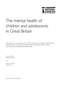 The Mental Health of Children and Adolescents in Great Britain, 1999