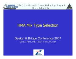 HMA Mix Type Selection