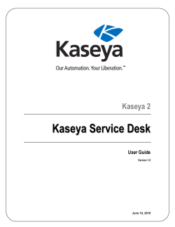 Service Desk - Kaseya R94 Documentation