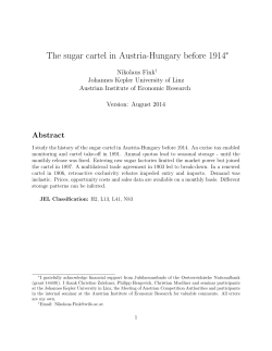 The sugar cartel in Austria-Hungary before 1914