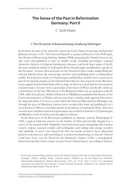 The Sense of the Past in Reformation Germany