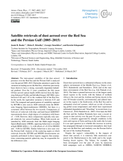 Satellite retrievals of dust aerosol over the Red Sea and the Persian