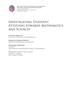 Investigating Students` Attitudes towards Mathematics and Sciences.