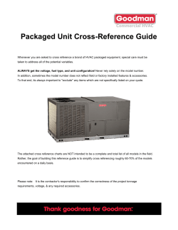 Packaged Unit Cross-Reference Guide