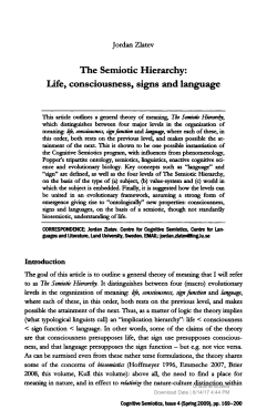 The Semiodc Hierarchy: Life, consciousness, signs and language