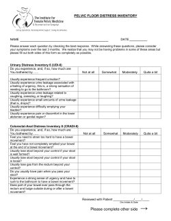 Urogynecology Questionnaire
