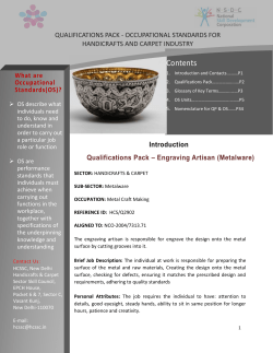 Qualifications Pack &ndash; Engraving Artisan (Metalware)