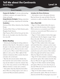 Tell Me about the Continents Social Studies Level 4