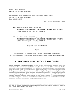 petition for habeas corpus, for cause1
