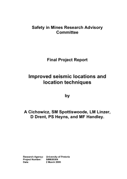 SIM 02 03 04 Improved Seismic Locations – Literature Survey