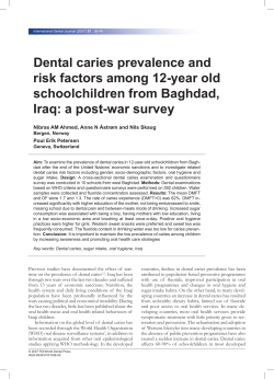 Dental caries prevalence and risk factors among 12