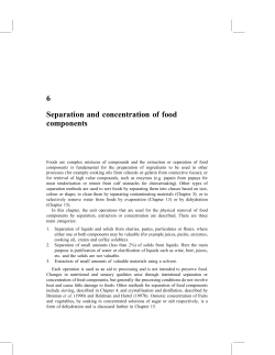 6 Separation and concentration of food components