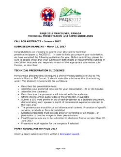 Page 1 of 4 PAQS 2017 VANCOUVER, CANADA TECHNICAL