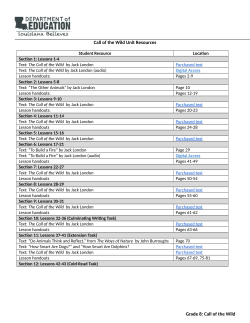 Call of the Wild Unit Resources Grade 8: Call of the Wild