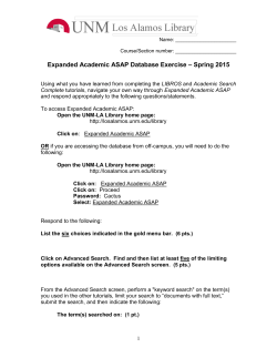 Expanded Academic ASAP Database Exercise