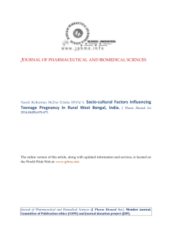 Socio-cultural Factors Influencing Teenage Pregnancy In Rural West