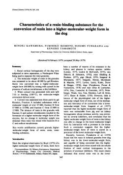 Characteristics of a Renin-Binding Substance for the Conversion of