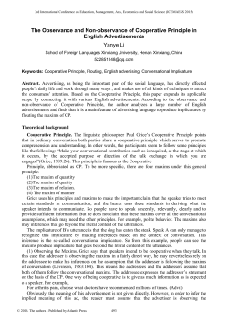 The Observance and Non-observance of Cooperative Principle in