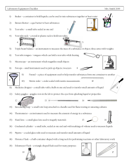 Laboratory Equipment List