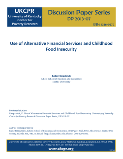 Use of Alternative Financial Services and Childhood Food Insecurity