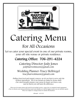 Catering Menu - Harvest Moon Cafe