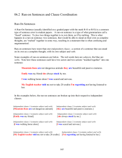 Run-on Sentences - OpenWriting.Org Home