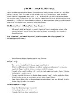 SNC1P &ndash; Lesson 1: Electricity