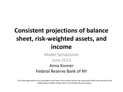 Consistent projections of balance sheet, risk