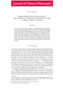 FRIENDSHIP AND FILIAL PIETY: RELATIONAL ETHICS IN