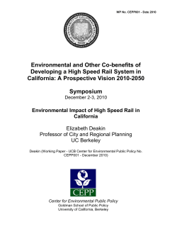 Environmental and Other Co-benefits of Developing a High Speed