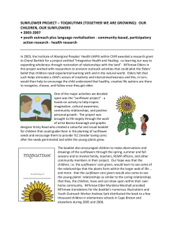 SUNFLOWER PROJECT &ndash; TOQIKUTIMK (TOGETHER WE ARE