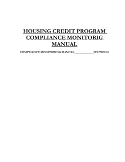 Section 8: Low Income Housing Tax Credit Compliance Manual