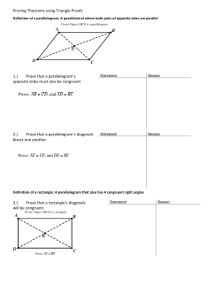 Proving Theorems using Triangle Proofs Prove: AB &cong; CD, and AD